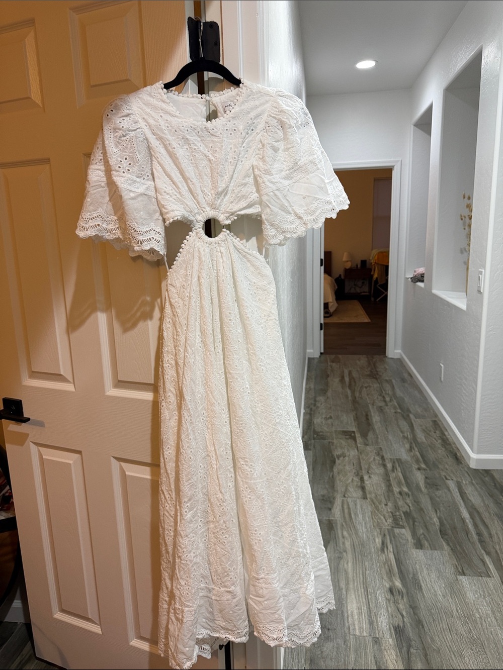 Petal & Pup White Eyelet Cutout Maxi Dress